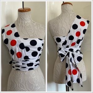 MILLY Polka Dot Wrap Style Top XS/S